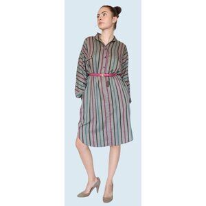Vintage Diane von Furstenberg DVF Striped Shirt Dress Tunic 80s / 90s Size S